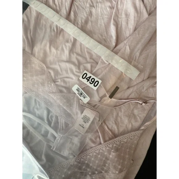 Y2K Victoria's Secret Pink Negligee Lingerie Mini Slip Dress Lace Coquette L‎ - Picture 9 of 11